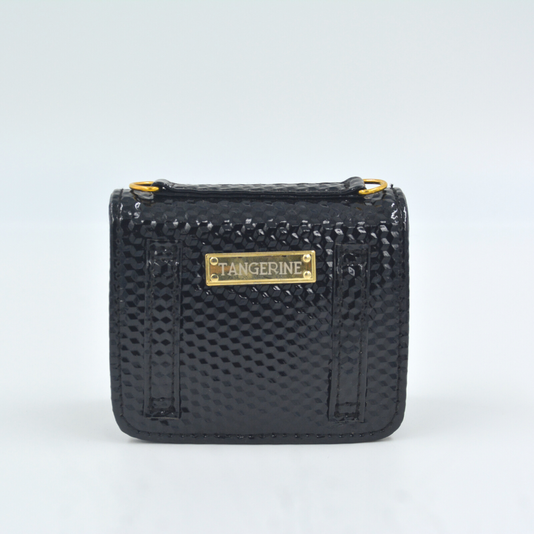 Black Textured Monogram Bag