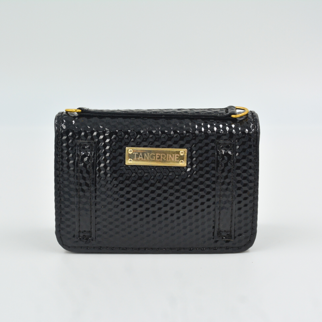 Black Textured Monogram Bag