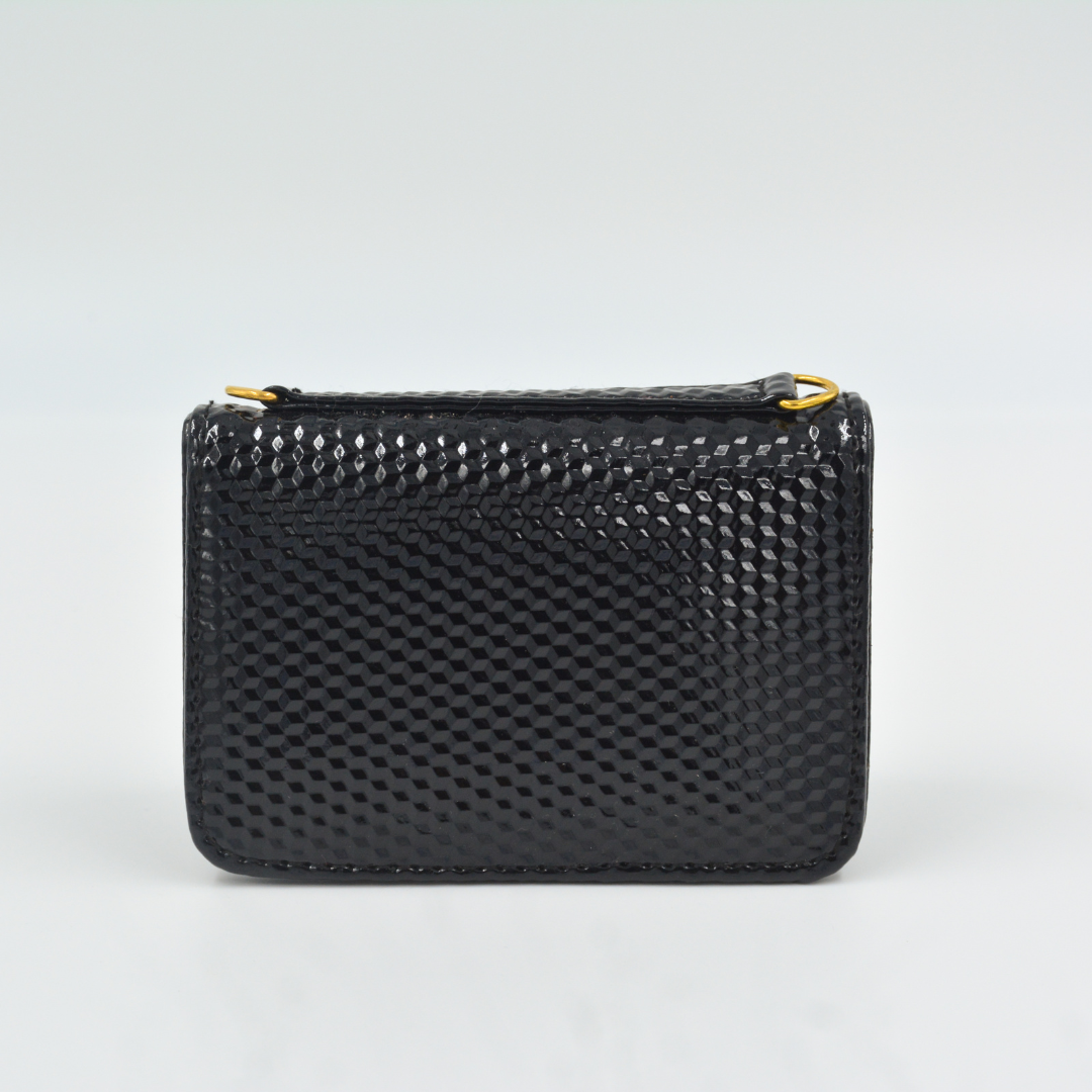 Black Textured Monogram Bag