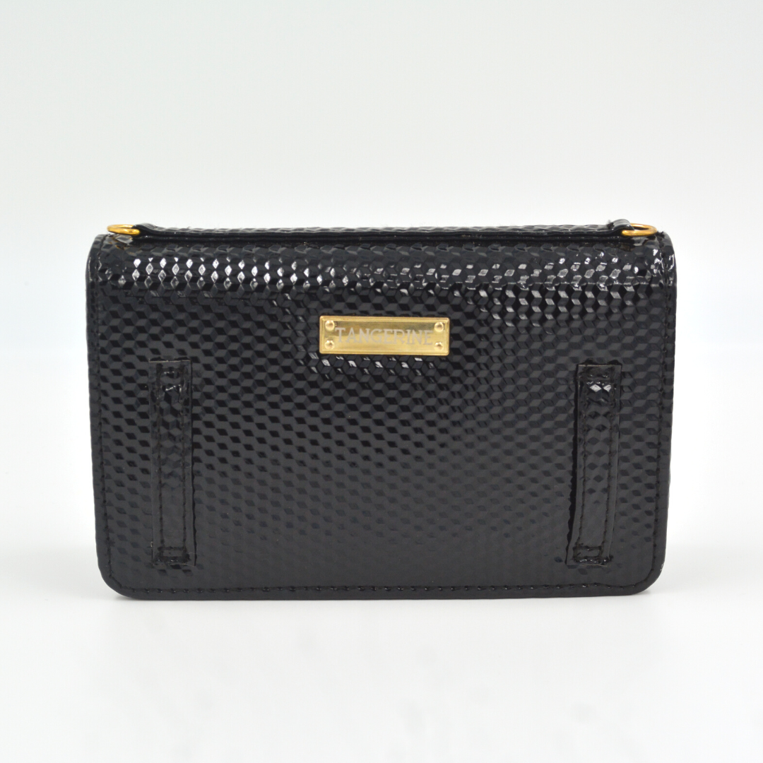 Black Textured Monogram Bag