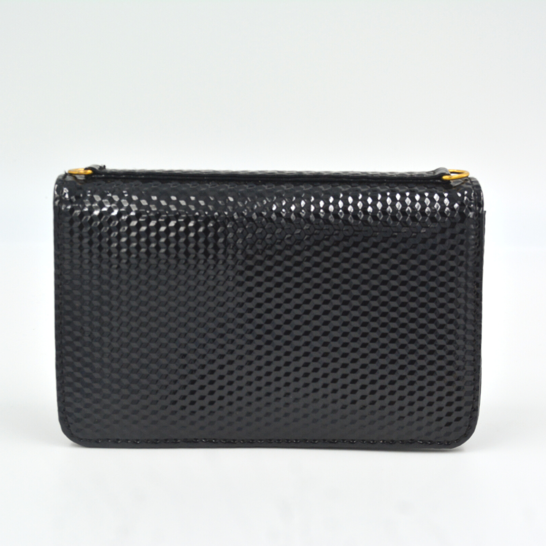 Black Textured Monogram Bag