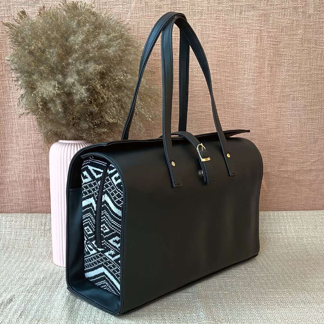 Black & Aztec Leera 16inch Bag + Big wallet Combo