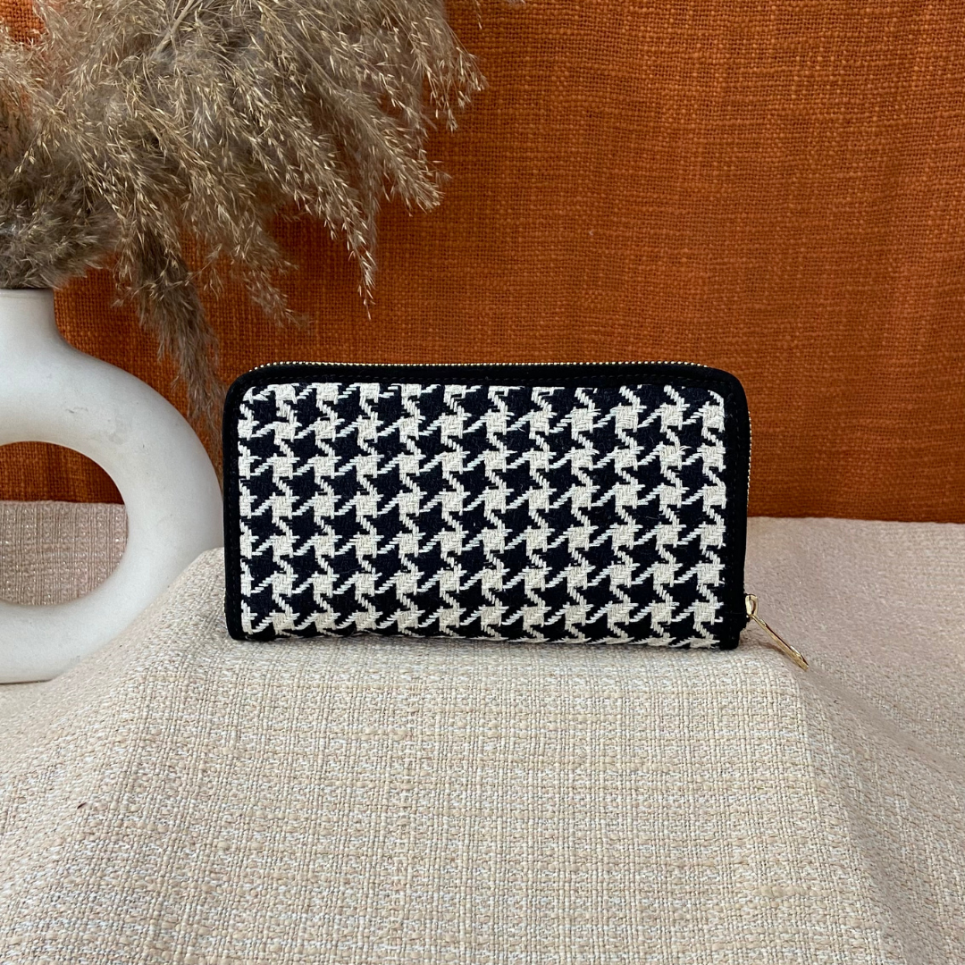 Black & White Vintage Small Print Big Wallet