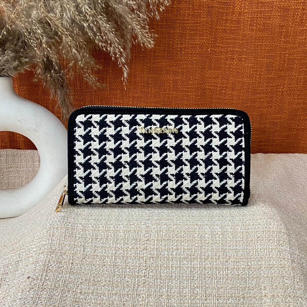 Black & White Vintage Small Print Big Wallet