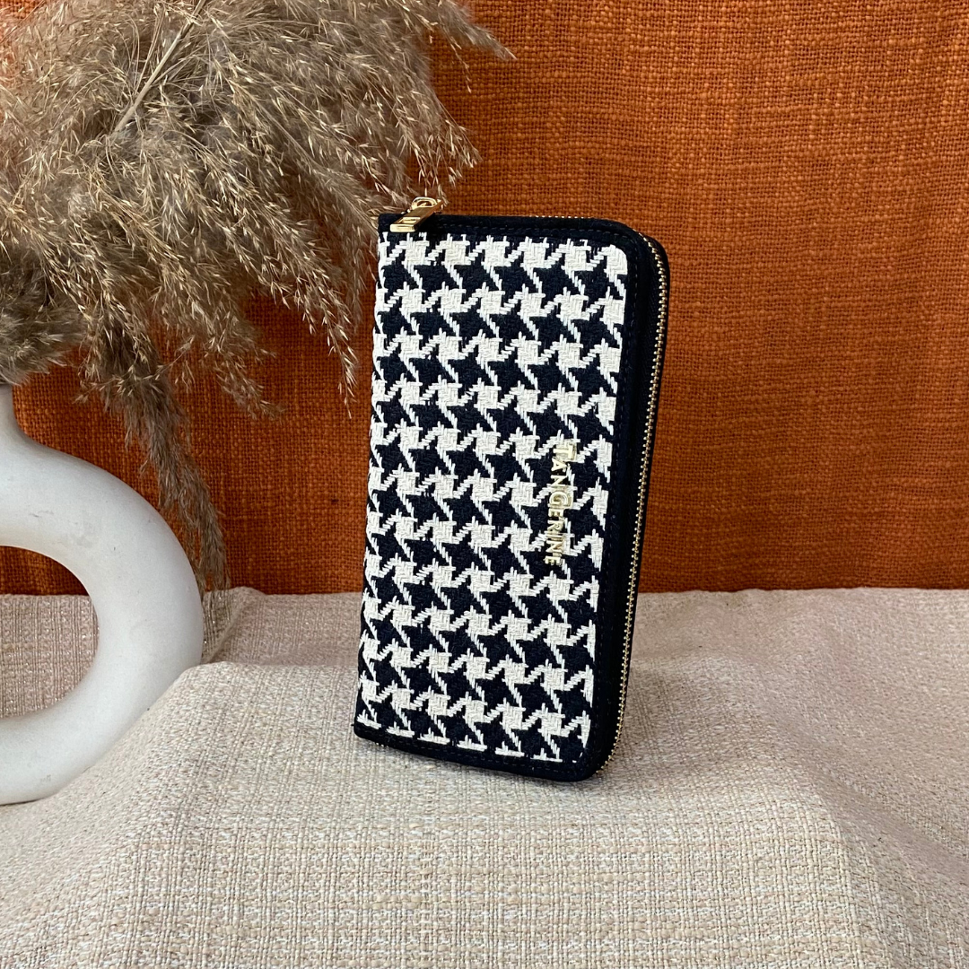 Black & White Vintage Small Print Big Wallet