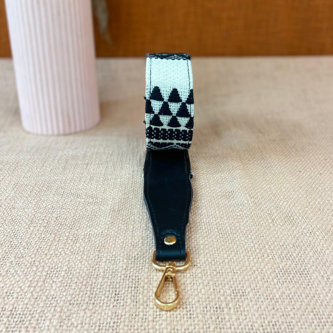Black with Black & White Tribal Shoulder Strap