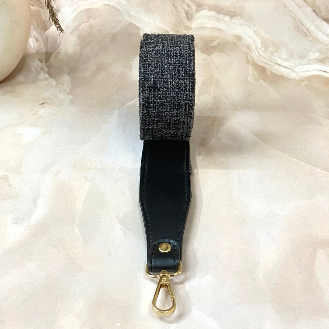 Black with Charcoal Grey Shoulder Strap