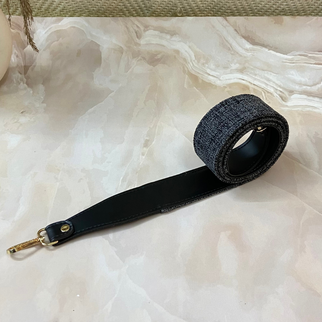 Black with Charcoal Grey Shoulder Strap
