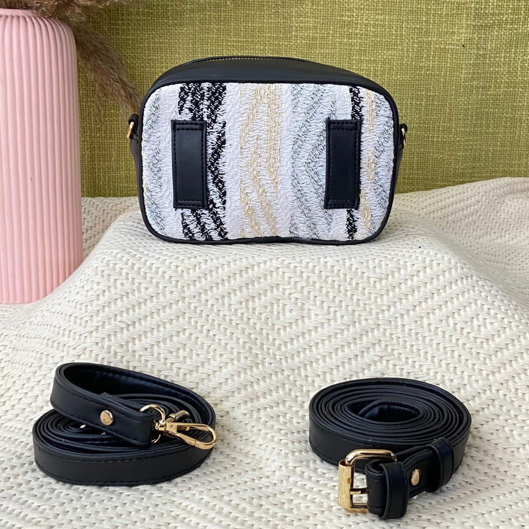 Black with White Tribal Belt Bag