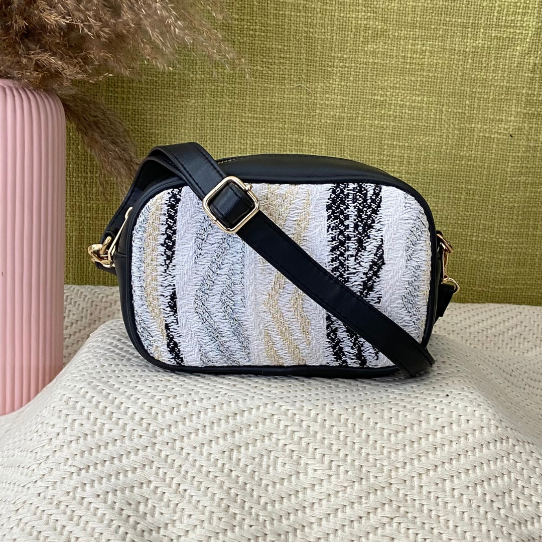 Black with White Tribal Belt Bag