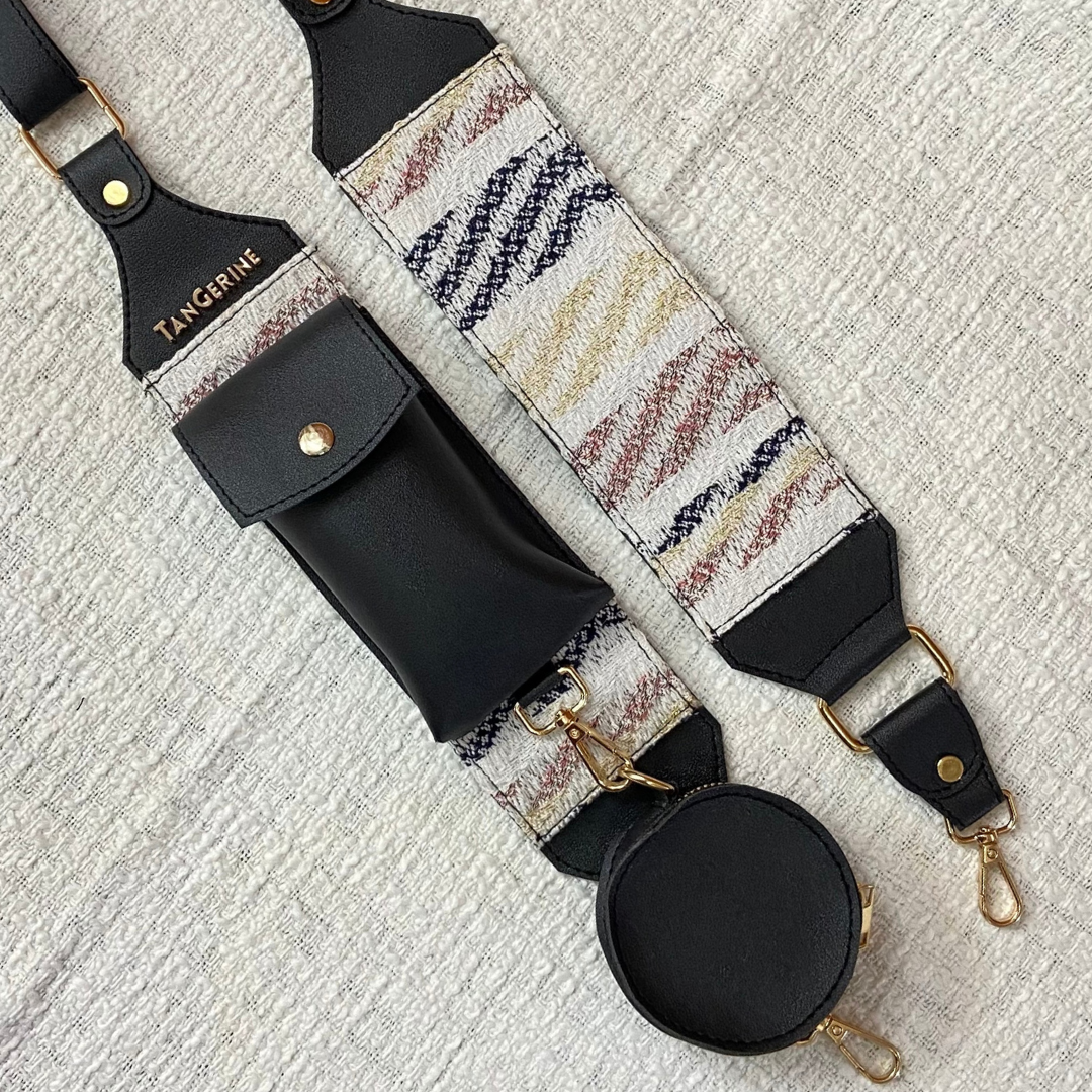 Black Pouch + Black with White Tribal Pochette only Belt.