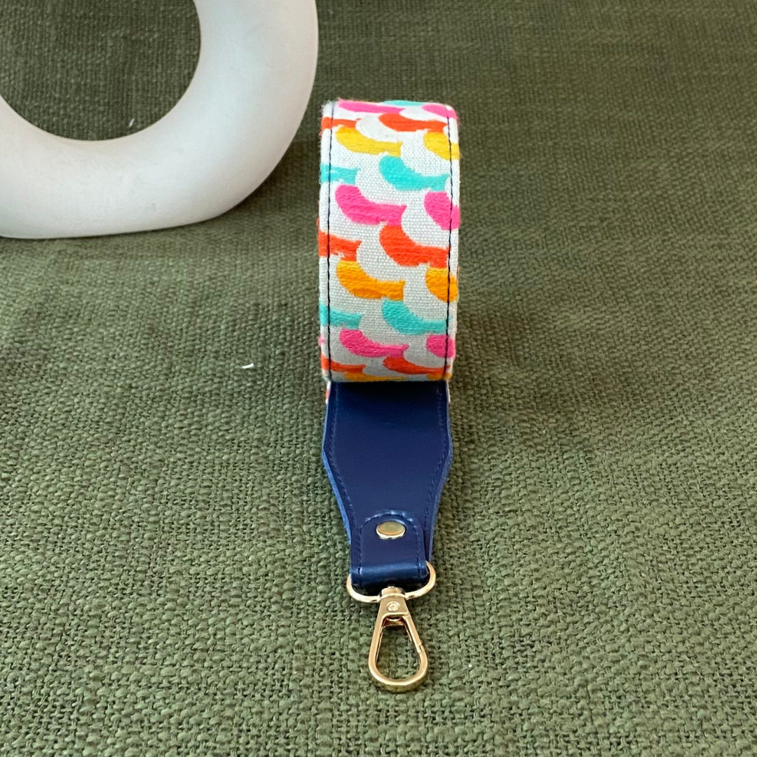 Blue Colorful Waves Shoulder Strap