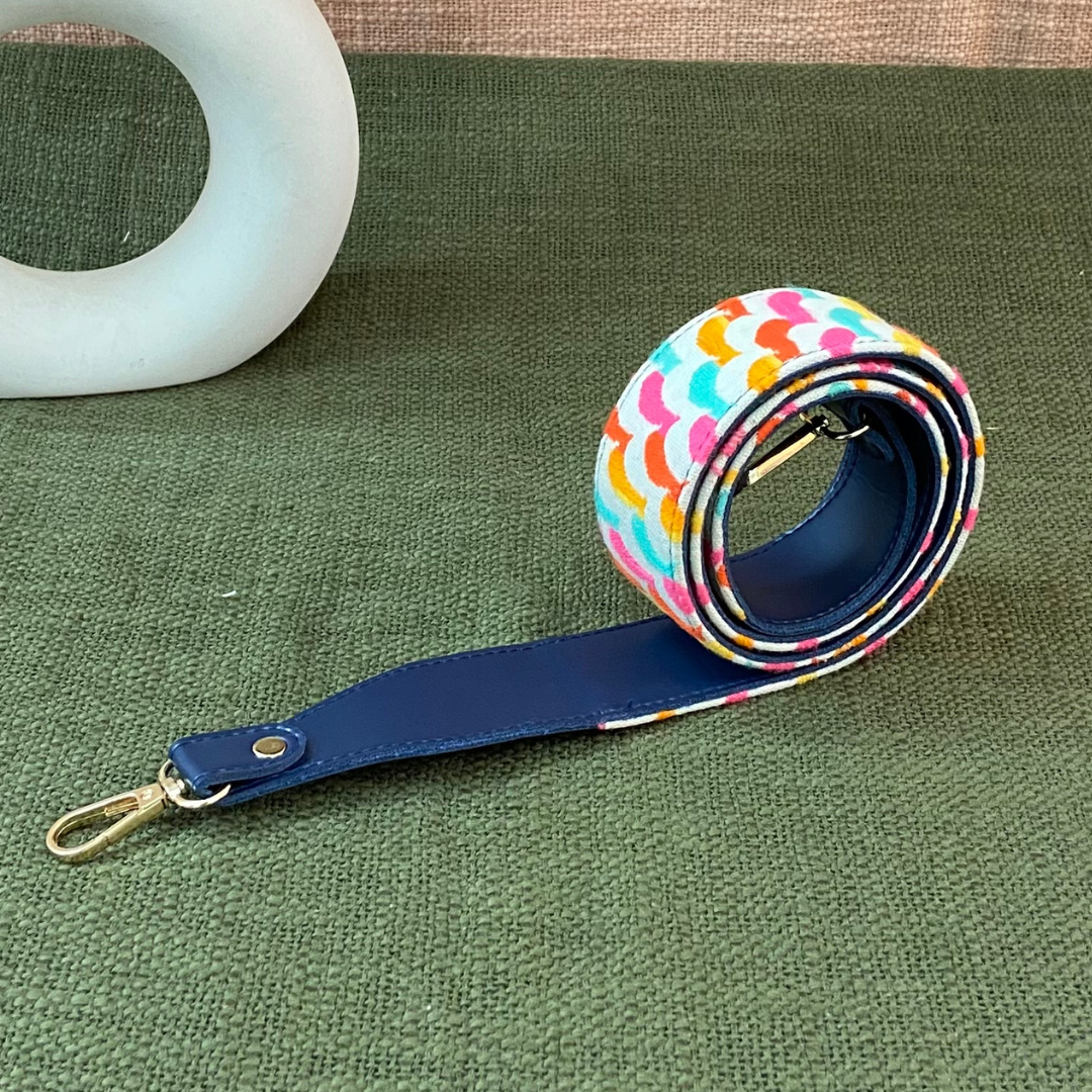 Blue Colorful Waves Shoulder Strap