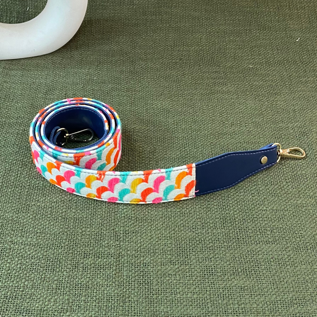 Blue Colorful Waves Shoulder Strap