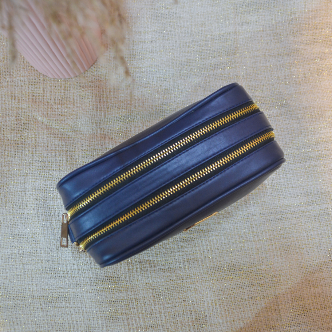 Blue Dual Compartment Bag with Blue Vibrant Belt.