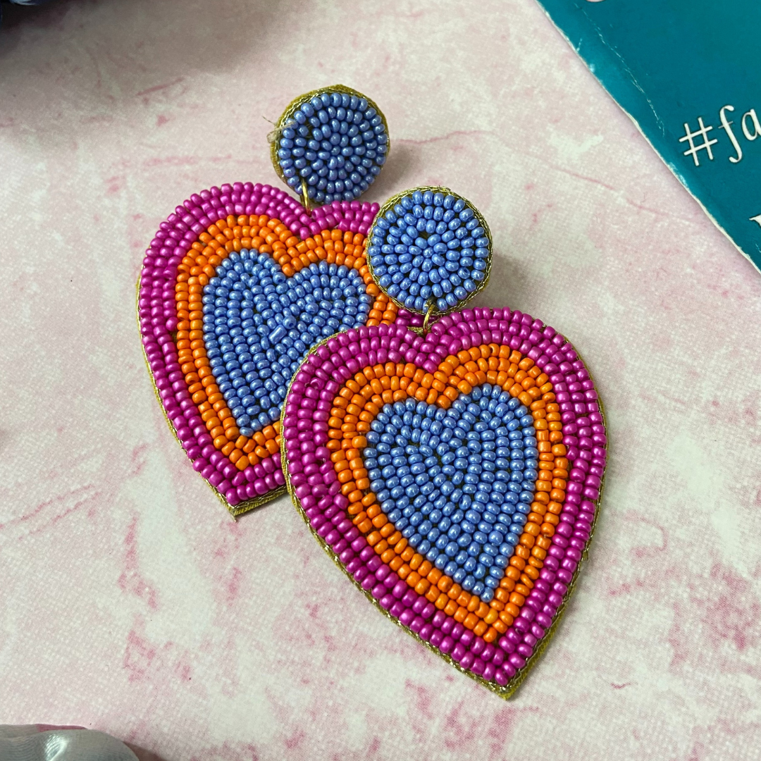 Blue Heart Earrings