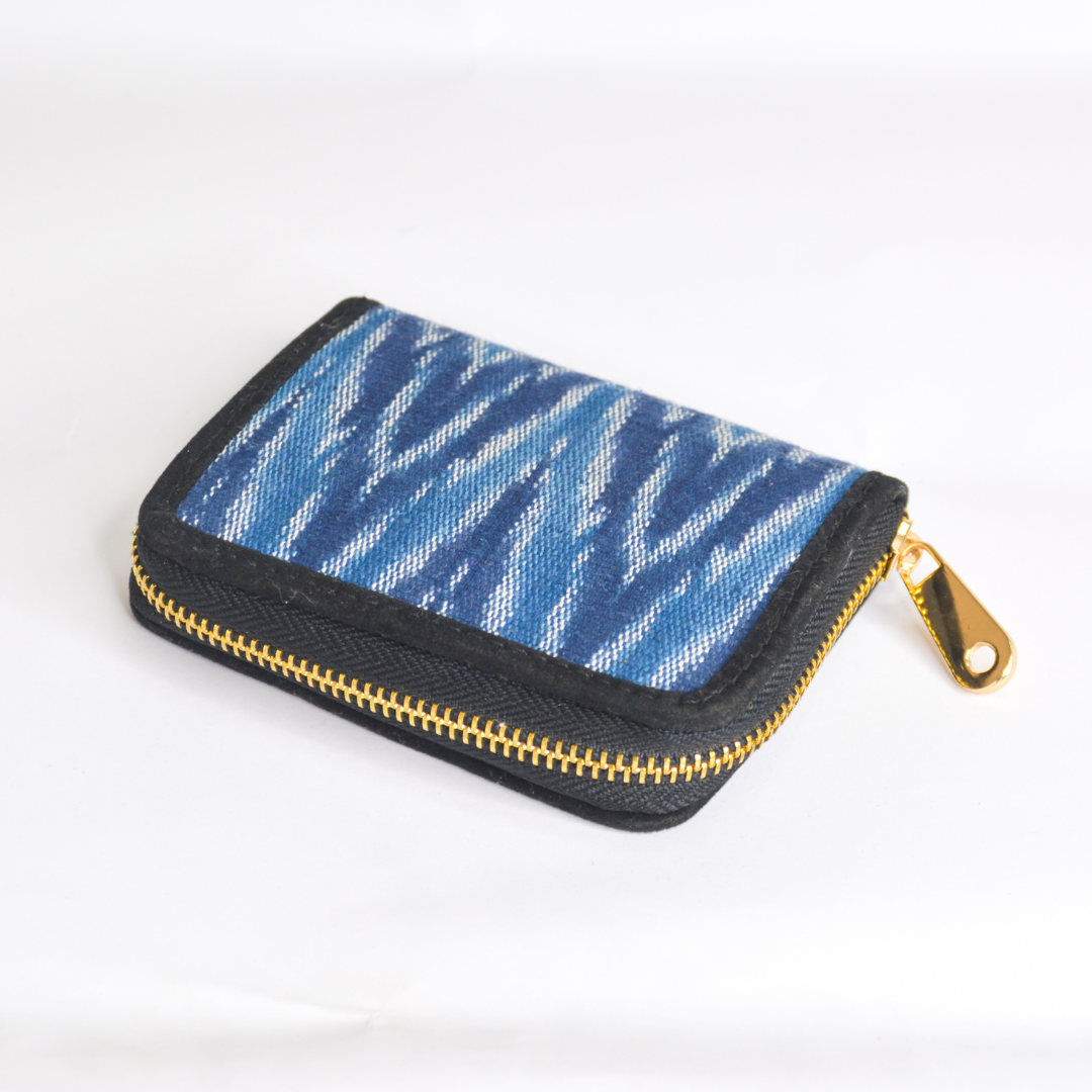 Blue Ikkat Mini Wallet