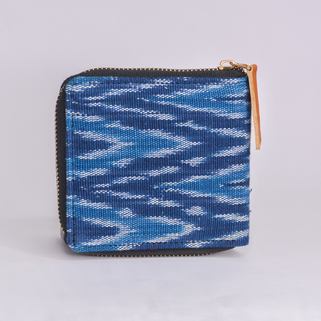 Blue Ikkat Mini Wallet