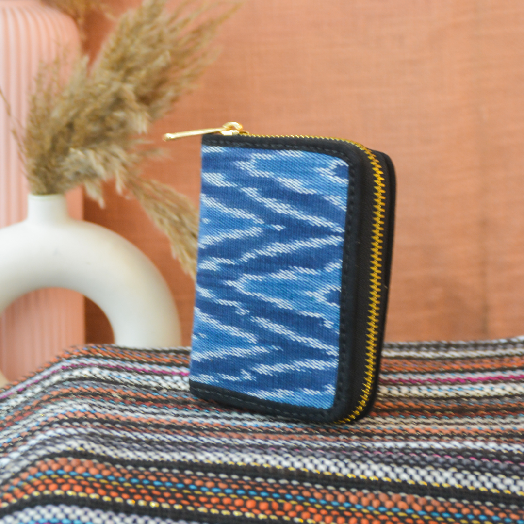 Blue Ikkat Mini Wallet