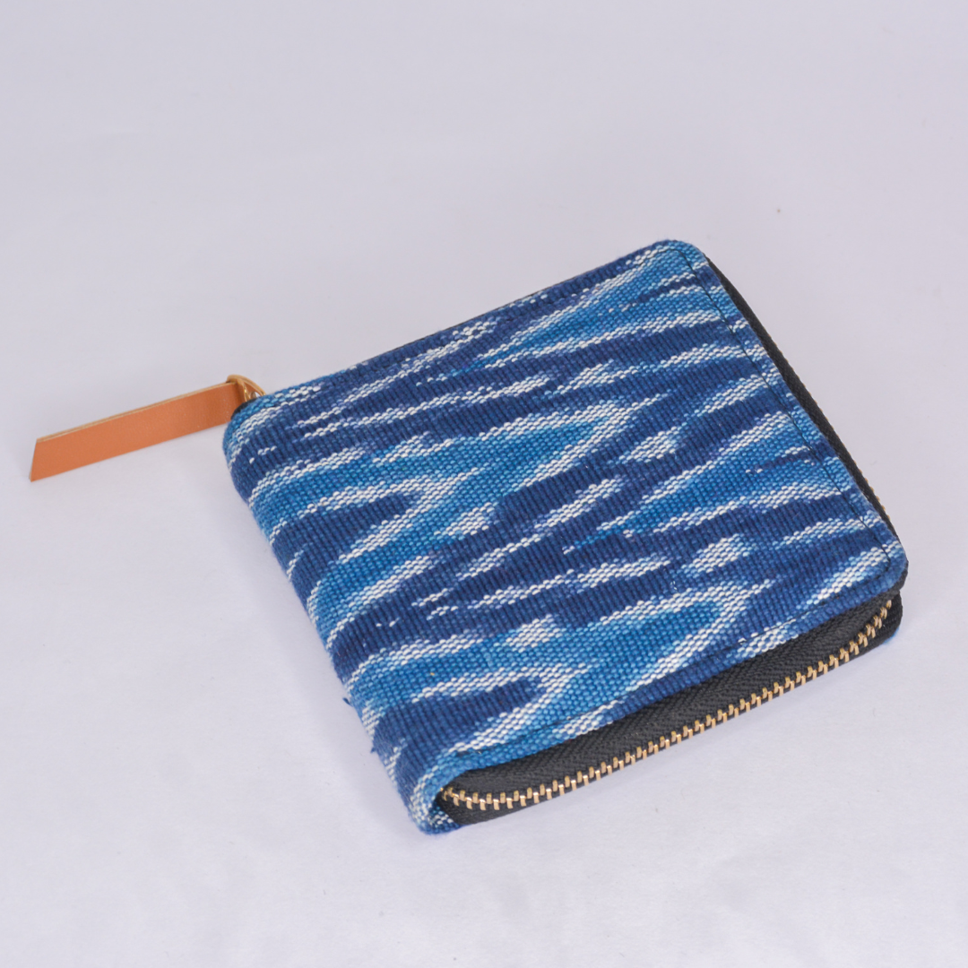 Blue Ikkat Mini Wallet
