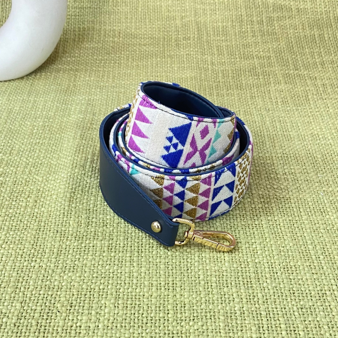Blue Multi-color Triangle Shoulder Strap