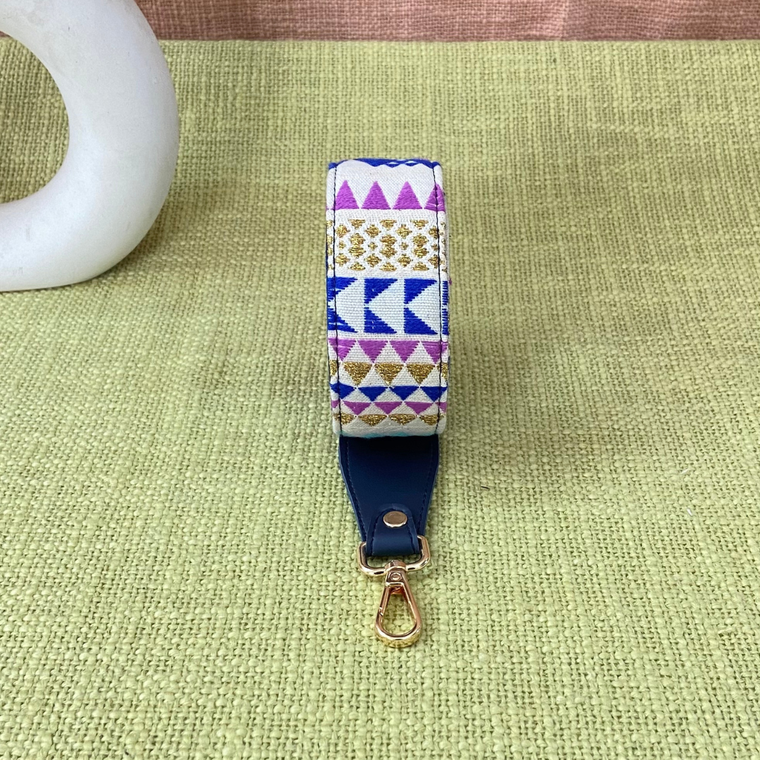 Blue Multi-color Triangle Shoulder Strap