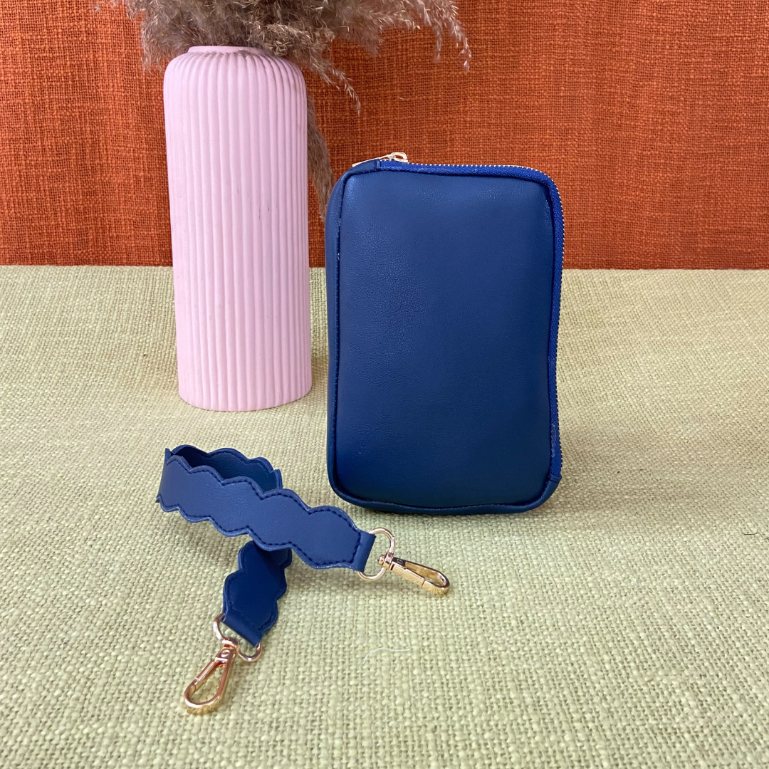 Blue Pouch + Blue Plain Pochette Belt