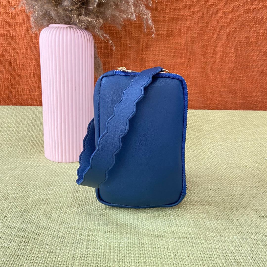 Blue Pouch + Blue Purple Pop Cloth on Pocket Pochette Belt