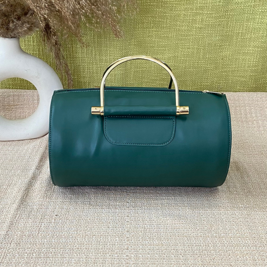 Bottle Green Barrel Bag Big.