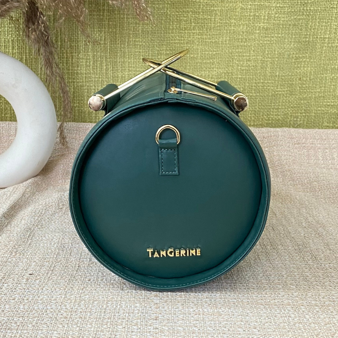 Bottle Green Barrel Bag Big.