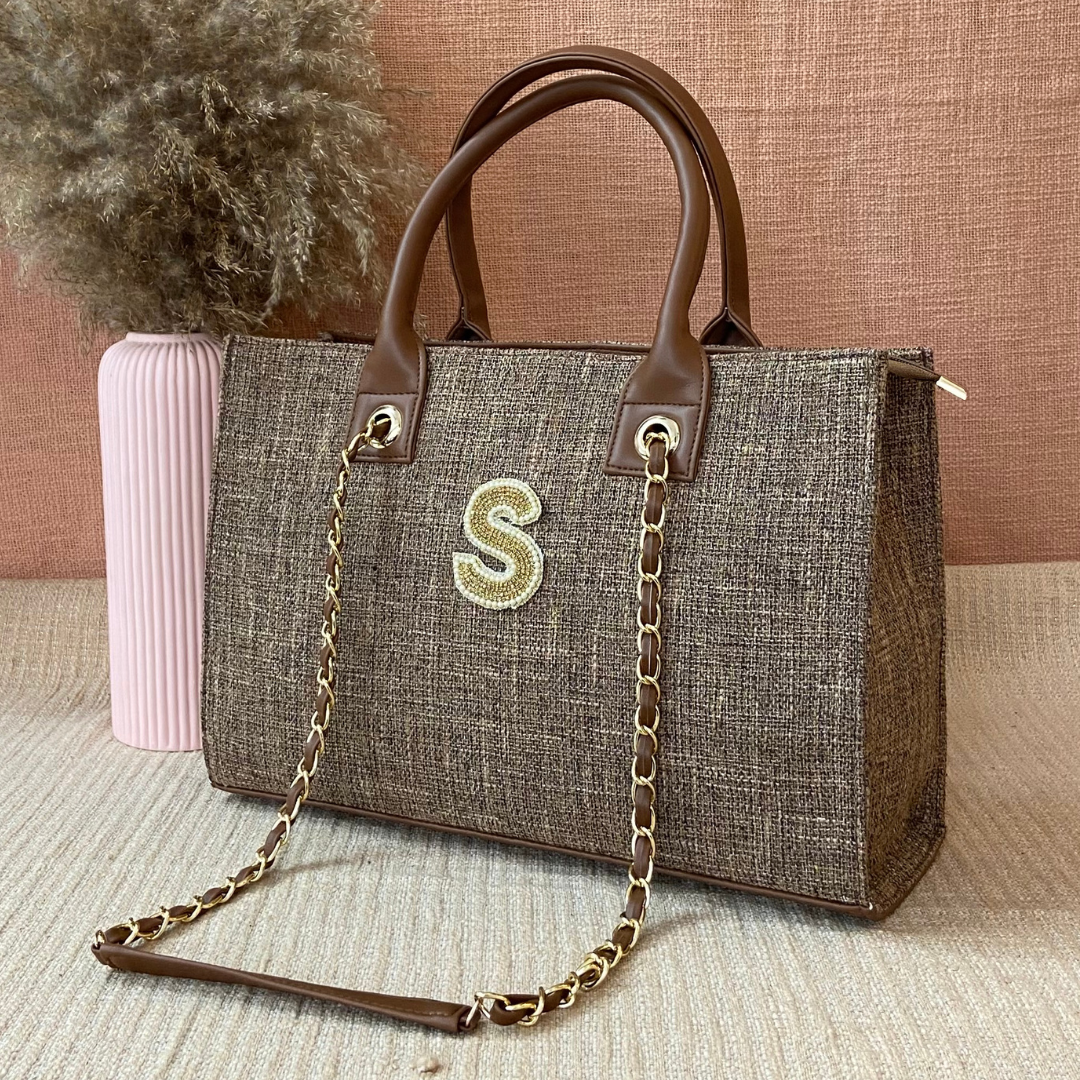 Brown Chain Tote 15inch.