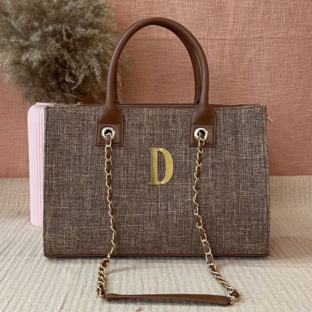Brown Chain Tote 15inch.