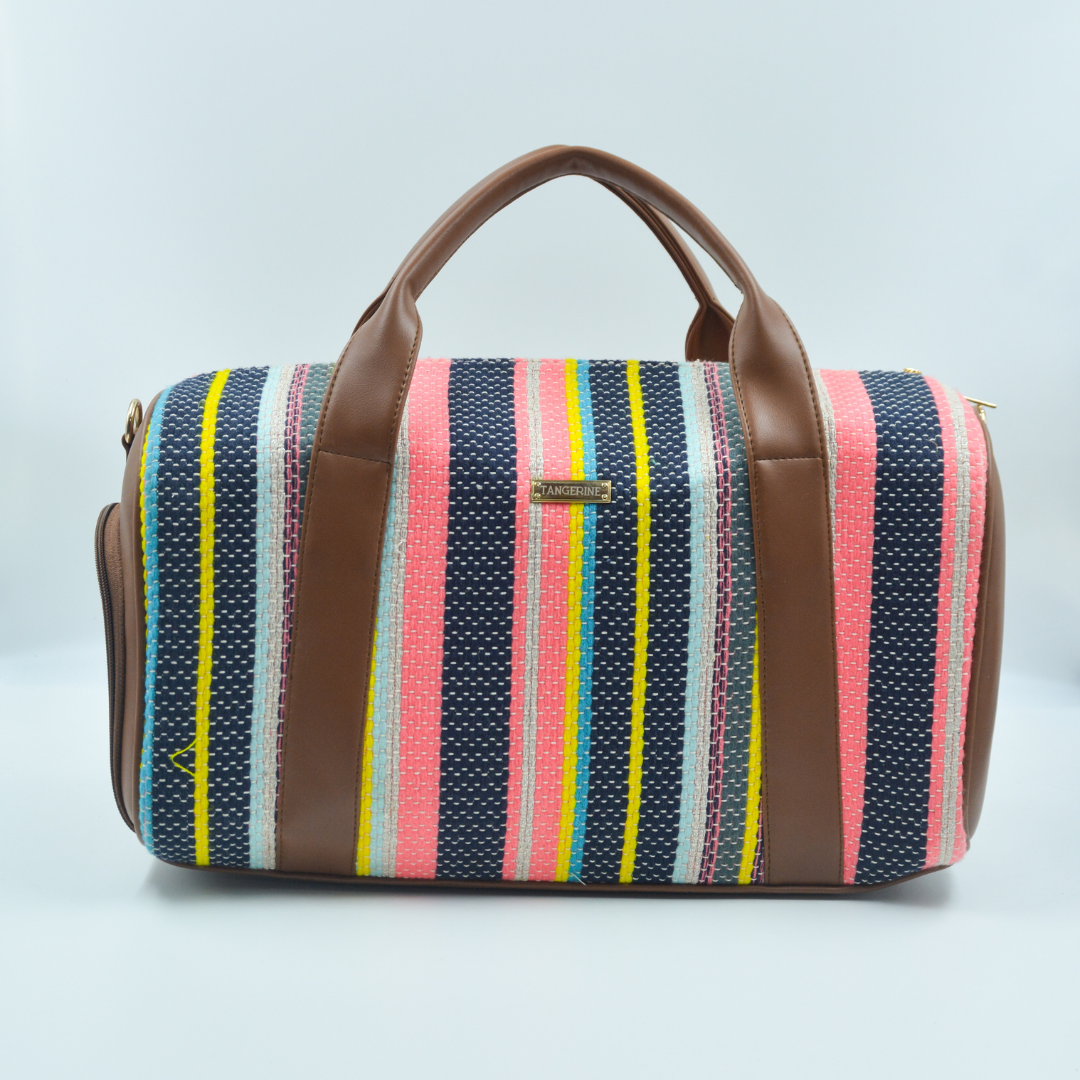 Brown Colorful Duffle Bag