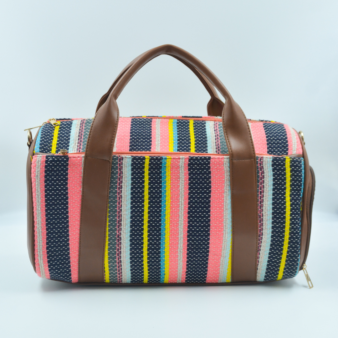 Brown Colorful Duffle Bag