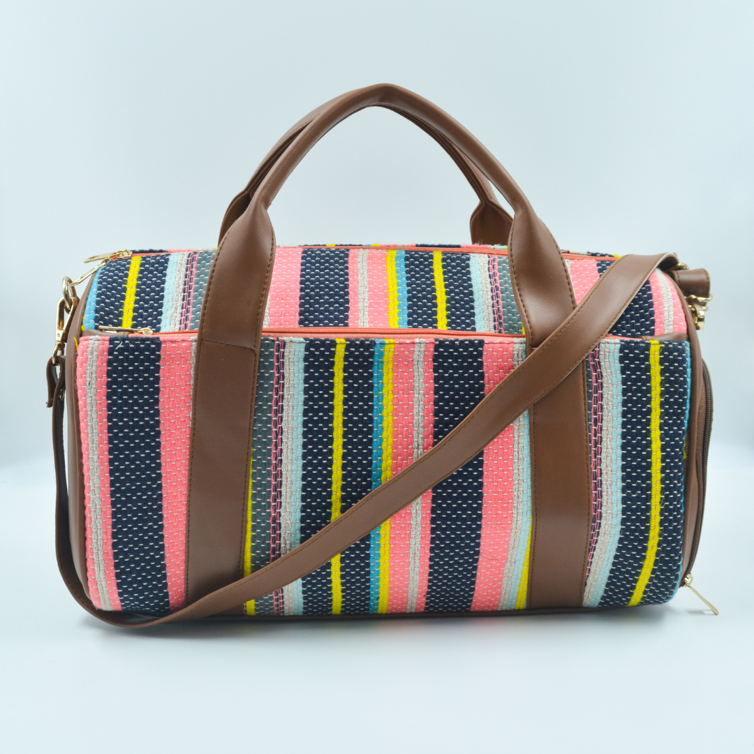 Brown Colorful Duffle Bag
