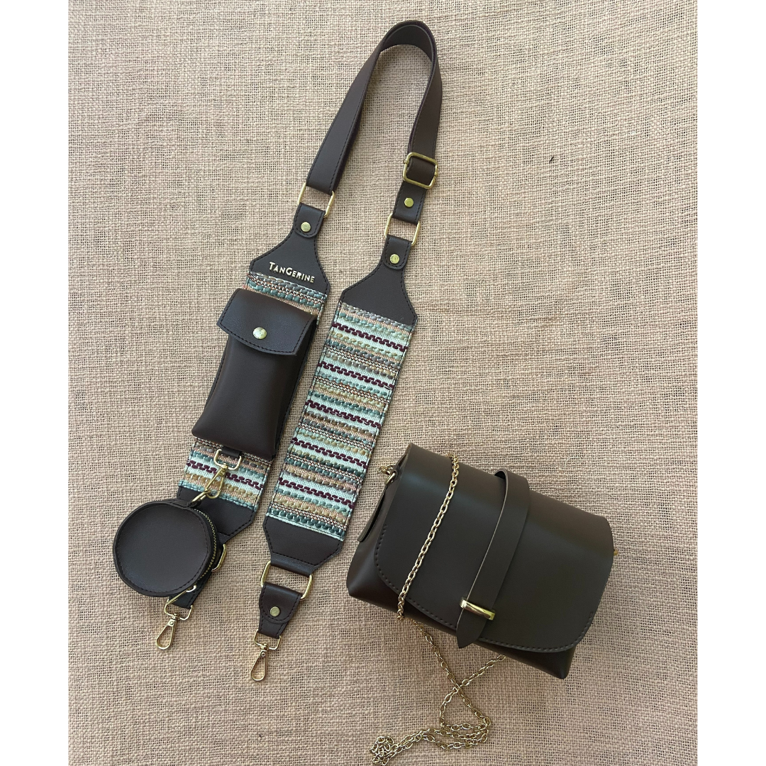 Brown Eva + Brown Tribal Pochette Belt