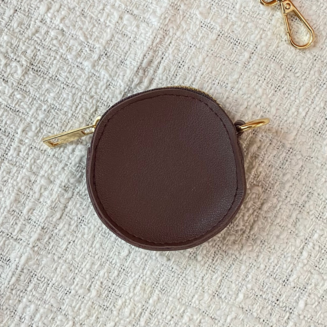 Brown Plain Pochette Belt with Phone Case