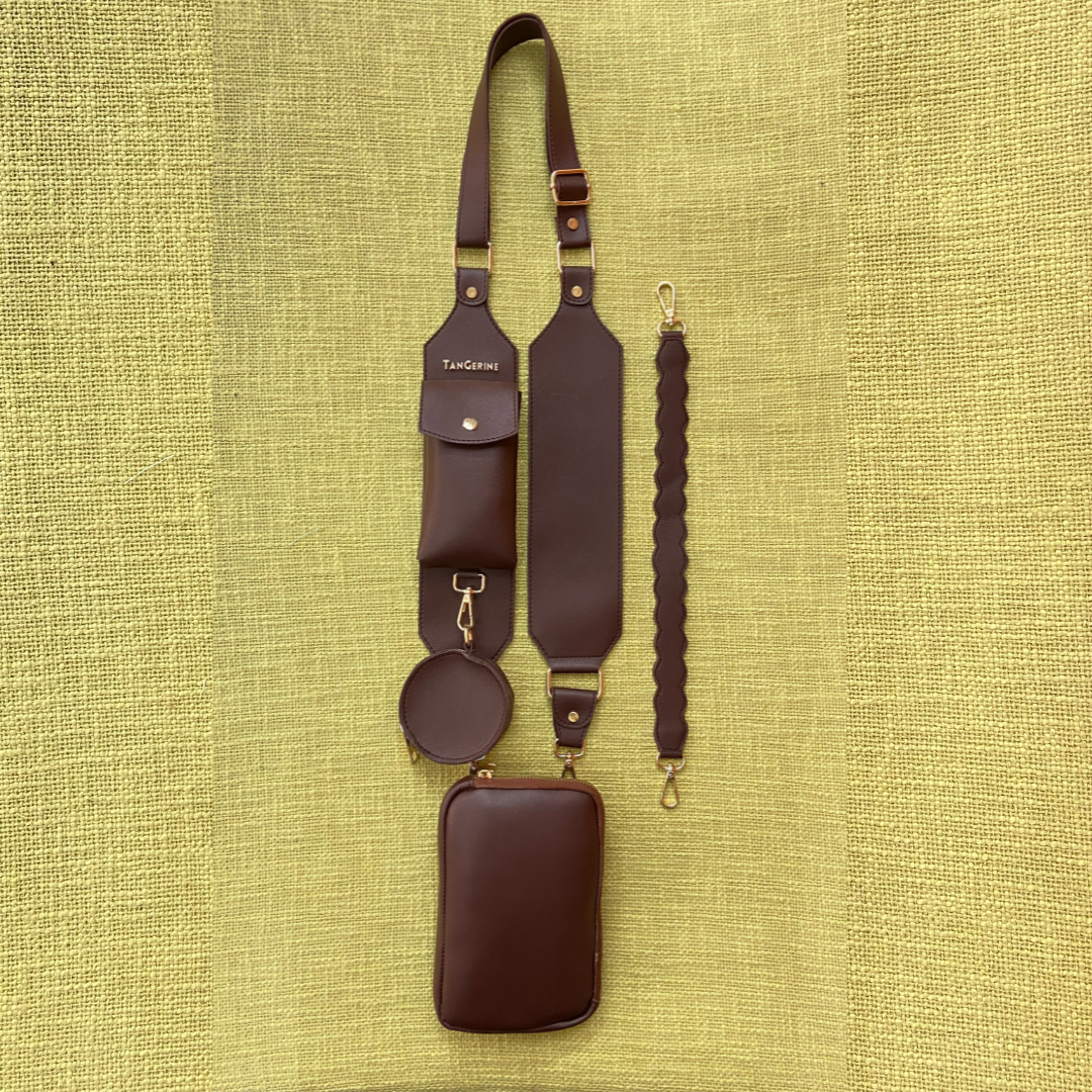 Brown Pouch + Brown Plain Pochette Belt