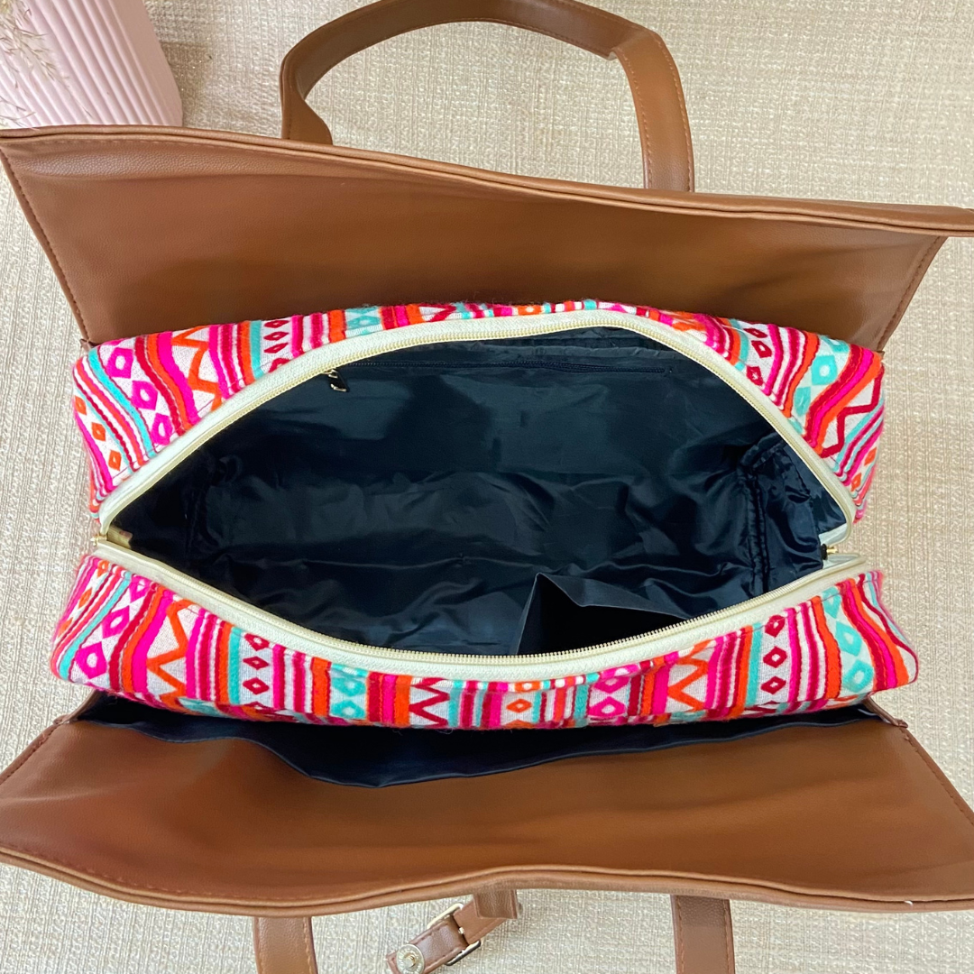 Brown with Boho Design Leera 16inch Bag