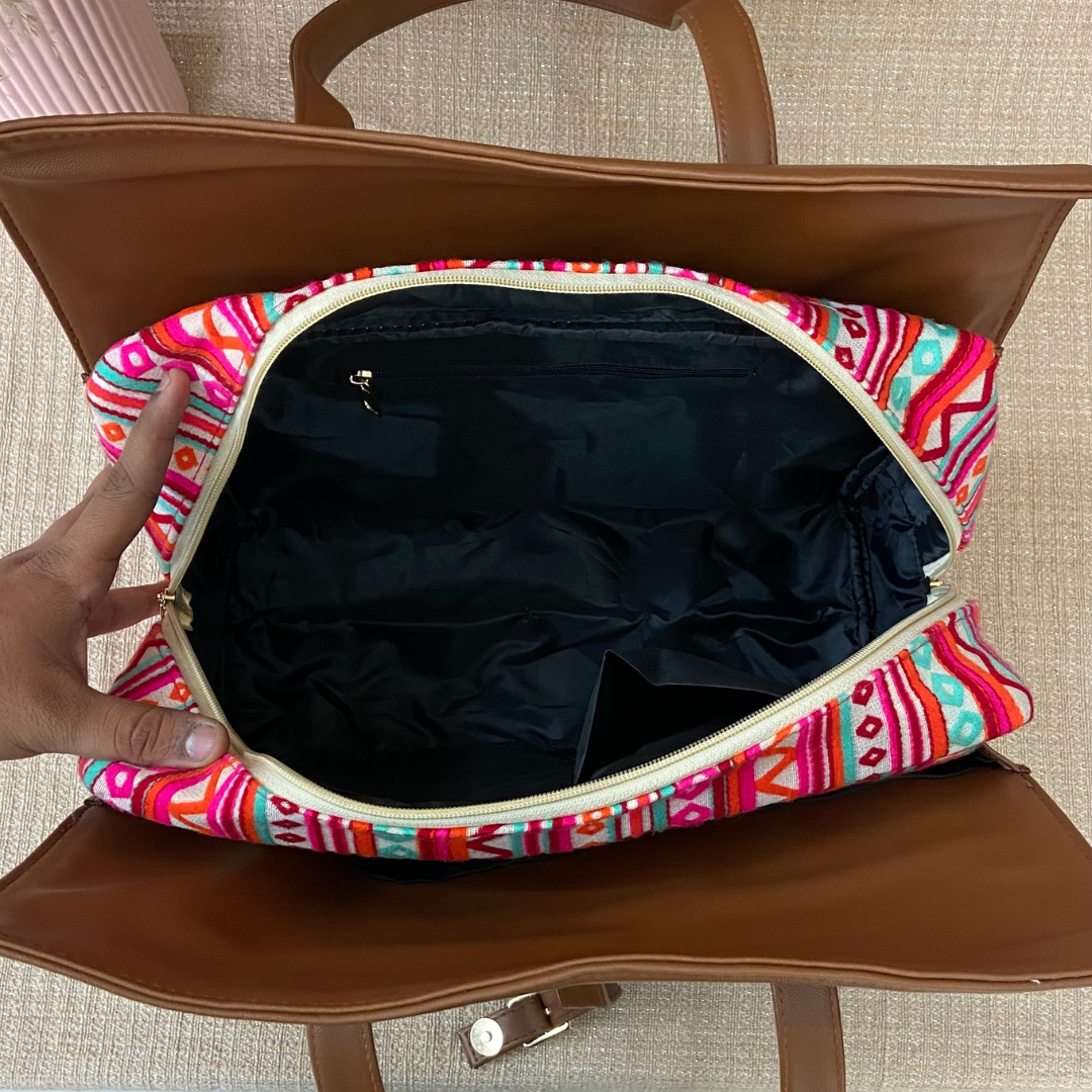 Brown with Boho Design Leera 16inch Bag