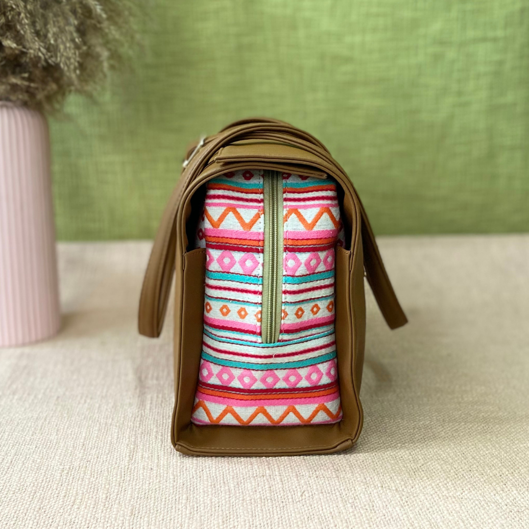 Brown with Boho Leera 14inch Bag.