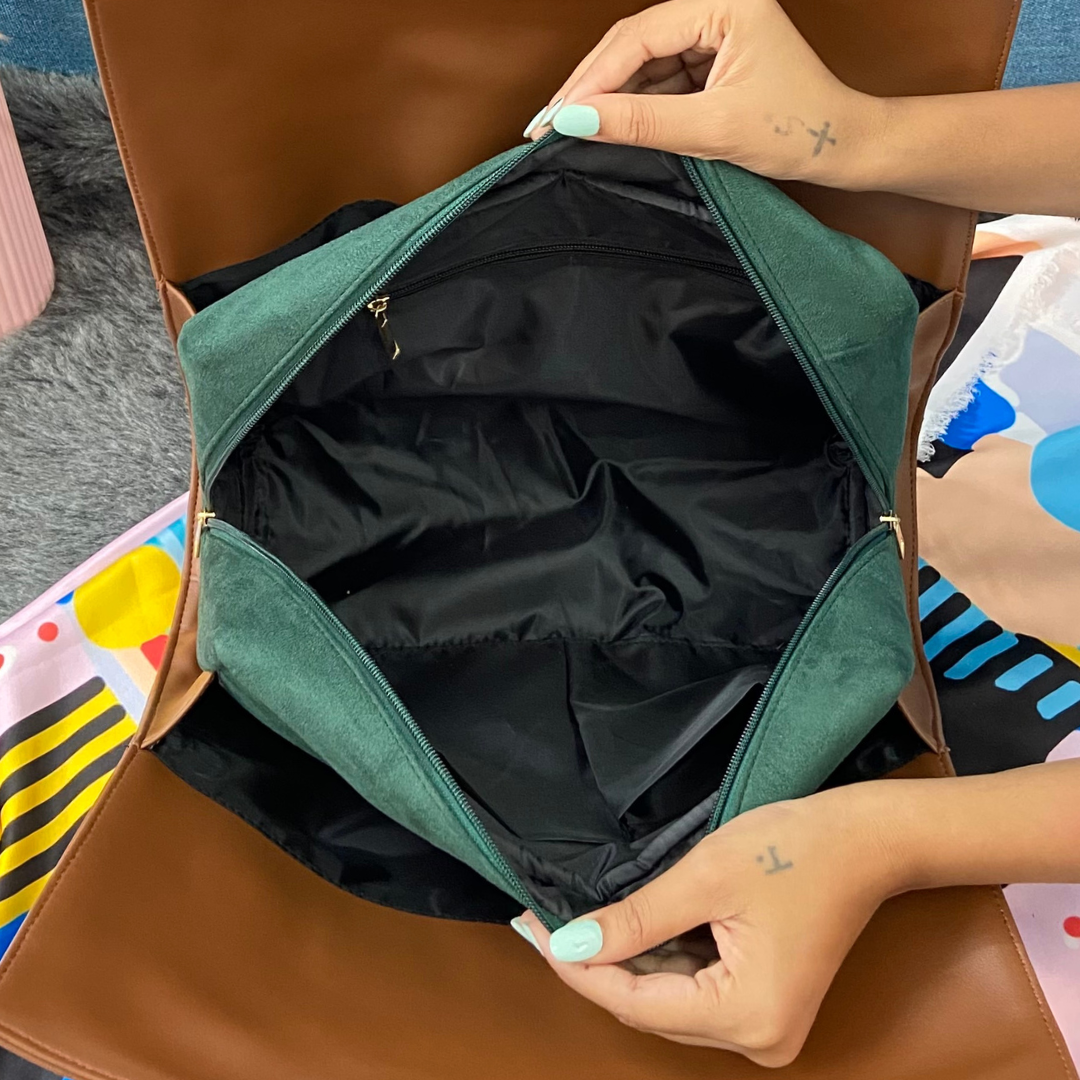 Brown with Green Swede Leera 16inch Bag