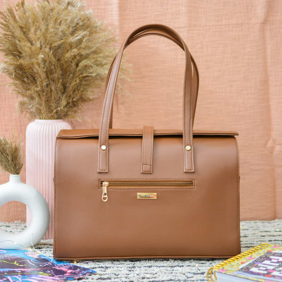 Brown with Green Swede Leera 14inch Bag