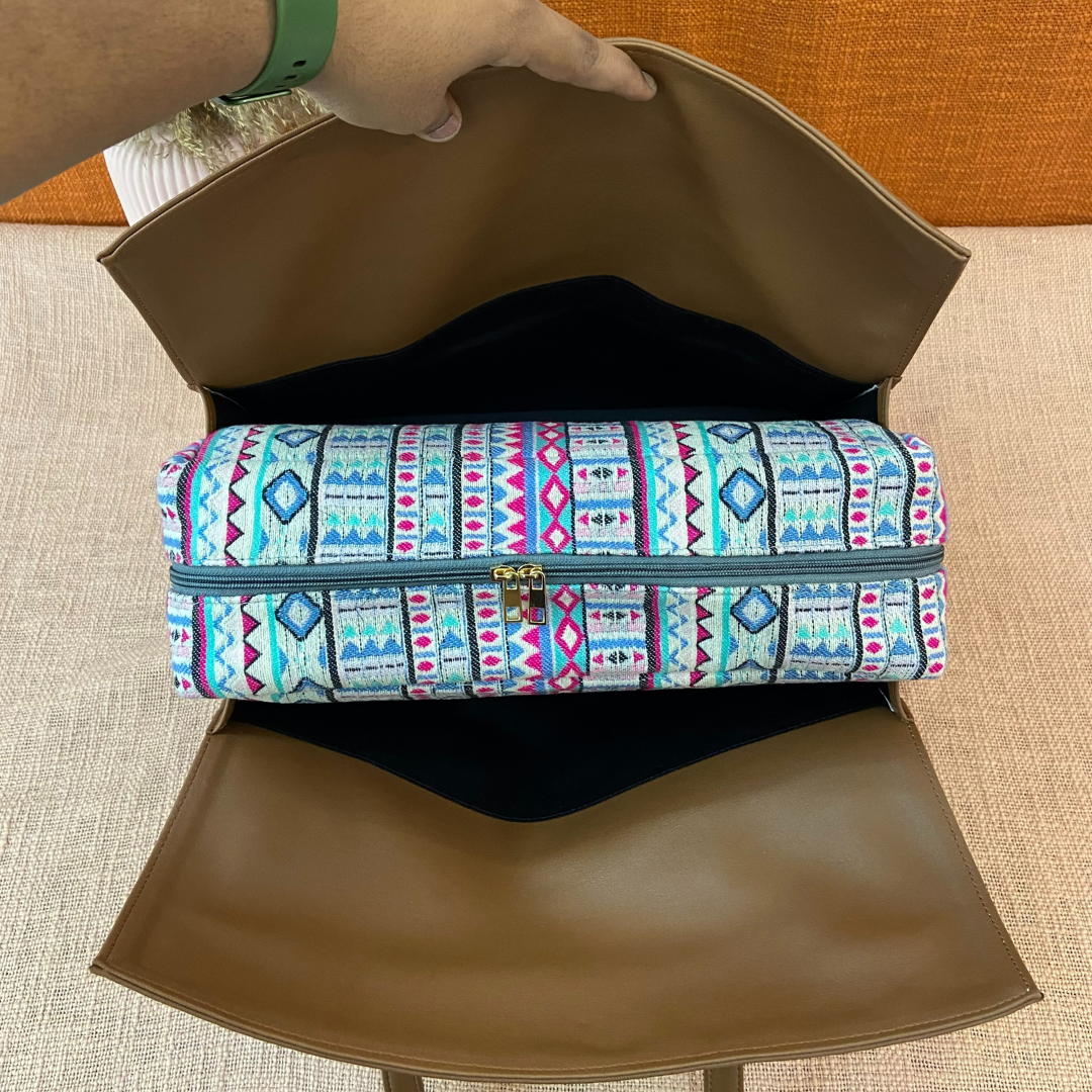 Brown Purple Pop Leera 16inch Bag