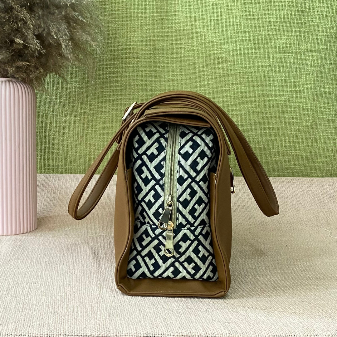 Brown with T-Shape Leera 14inch Bag.