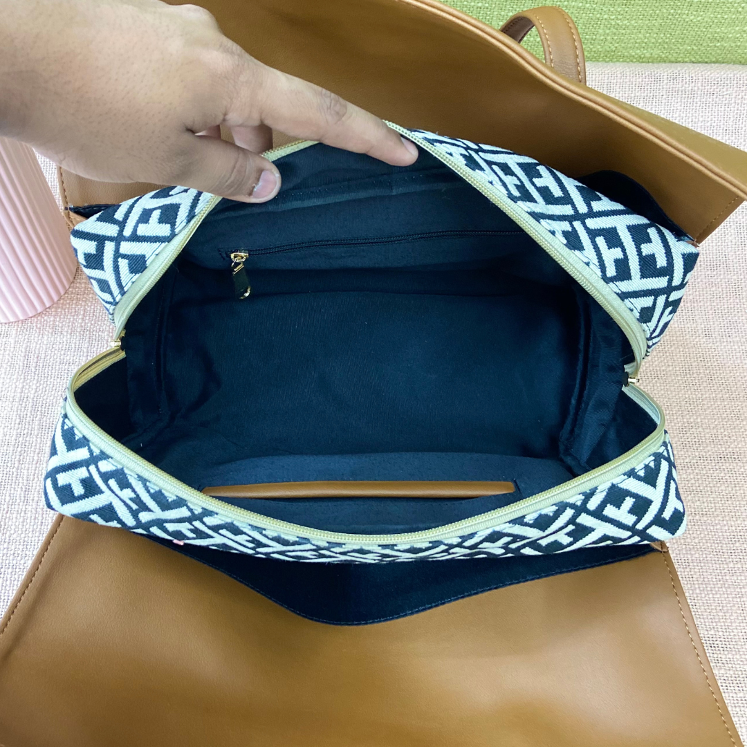 Brown with T-Shape Leera 14inch Bag.