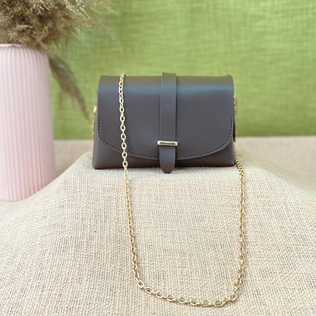 Dark Brown Eva Bag with Tribal Belt.