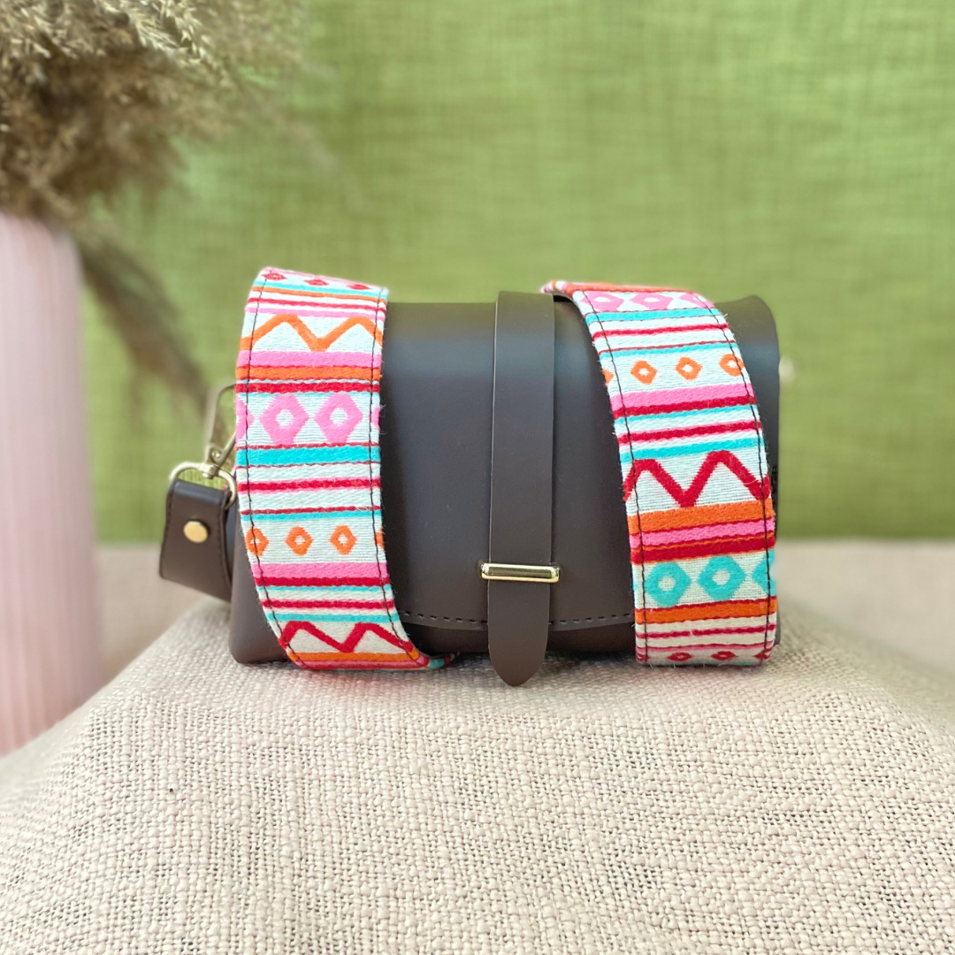 Dark Brown Eva Bag with Boho Belt + Mini Wallet