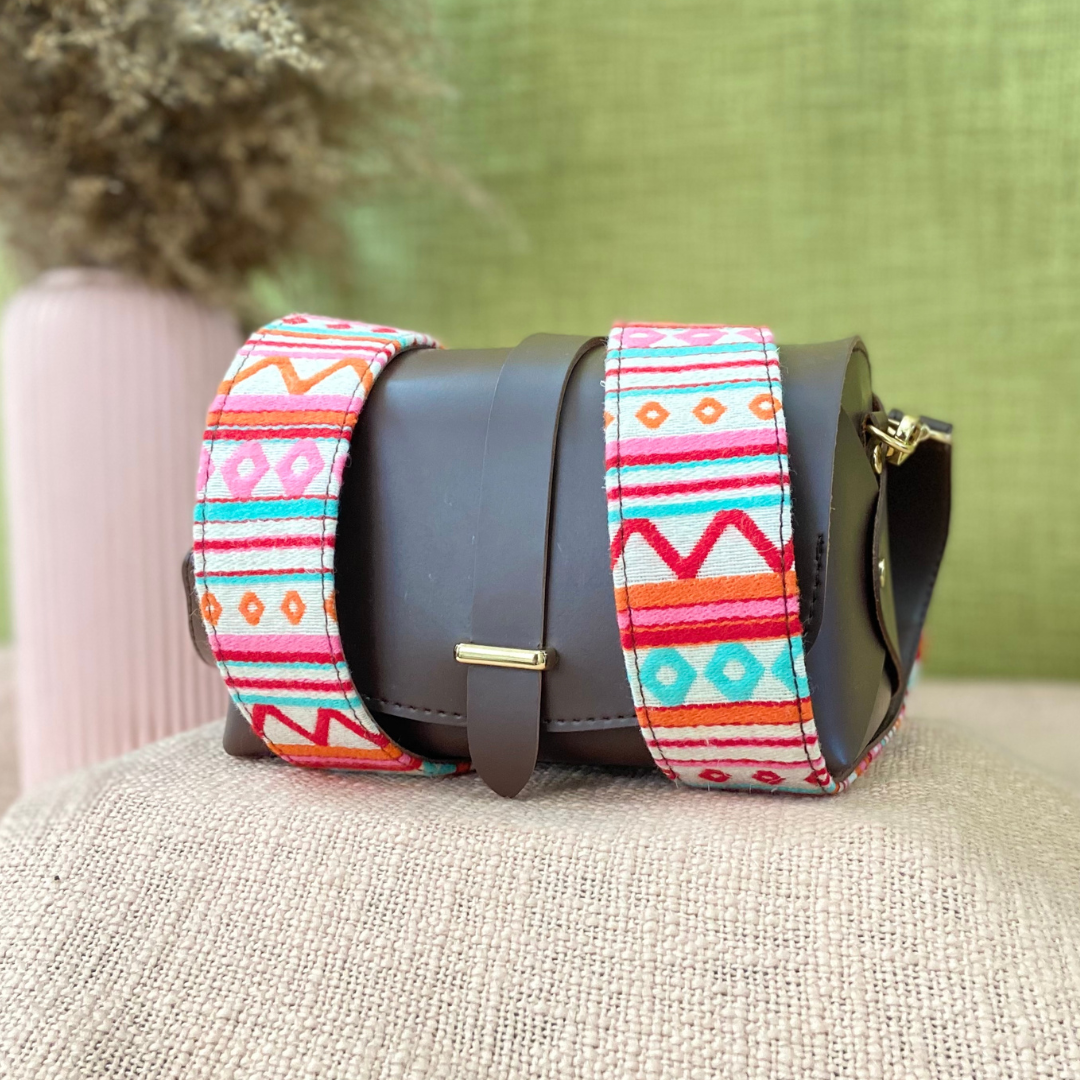 Dark Brown Eva Bag with Boho Belt + Mini Wallet