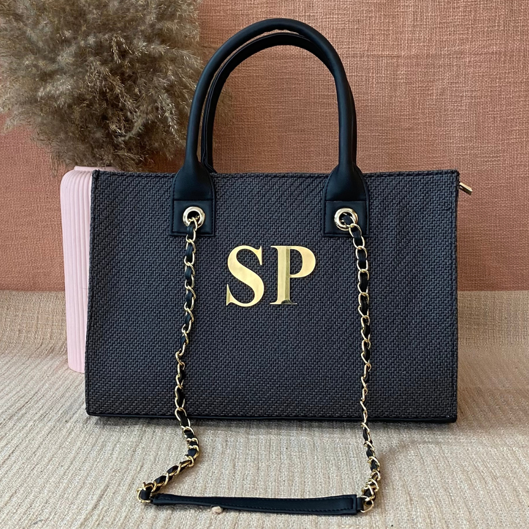 Dark Grey Chain Tote 15inch.